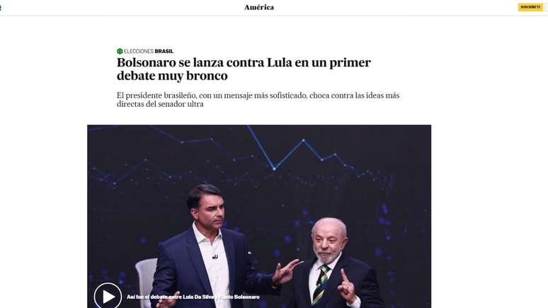 El Pa&iacute;s: "Bolsonaro ataca Lula em um primeiro debate muito acalorado"