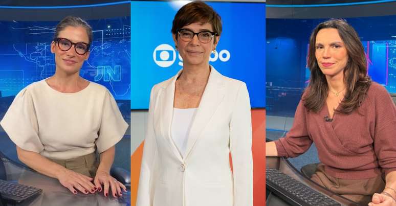 Renata Vasconcellos, Renata Lo Prete e Ana Paula Ara&uacute;jo: preparadas para eventual emerg&ecirc;ncia