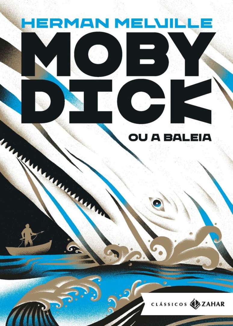 Edi&ccedil;&atilde;o da editora Zahar de 'Moby Dick', cl&aacute;ssico de Herman Melville.