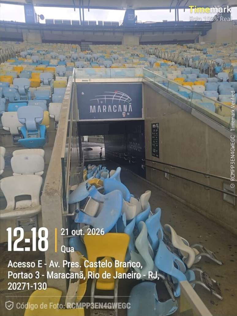 Cadeiras do Maracan&atilde; quebradas ap&oacute;s jogo do Vasco