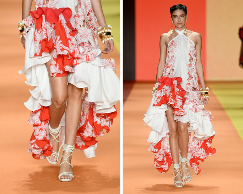 Desfile Amir Slama com sand&aacute;lia Luz da Lua 