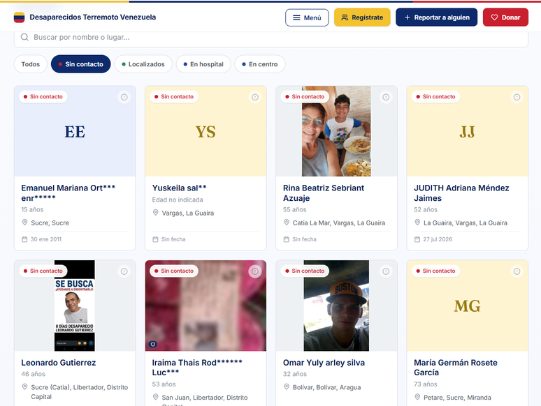Site registra pessoas que ainda n&atilde;o foram contatadas ap&oacute;s o terremoto de junho