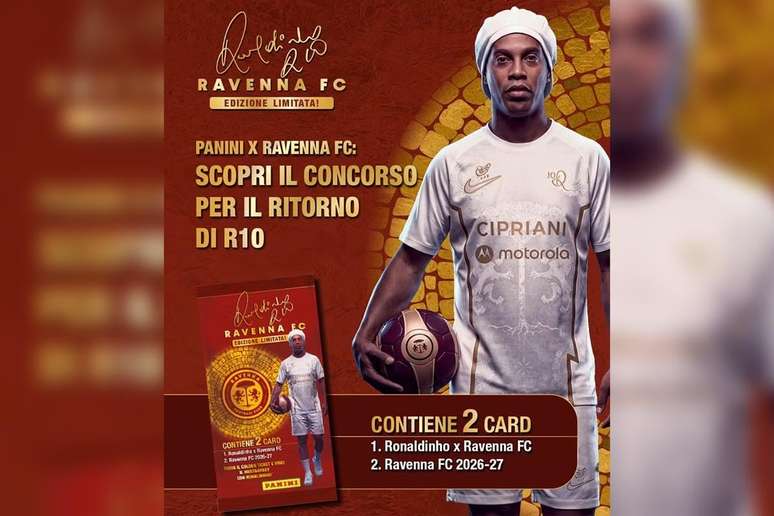 Parceria do Ravenna com a Panini, com cards especiais de Ronaldinho Ga&uacute;cho &ndash;