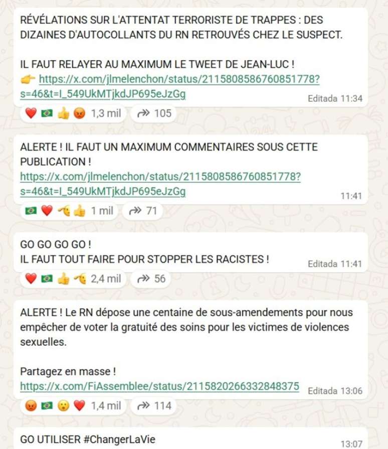 'L&rsquo;&eacute;quipe de M&eacute;lenchon officielle', na Fran&ccedil;a, se inspira no 'Ex&eacute;rcito do Lula'
