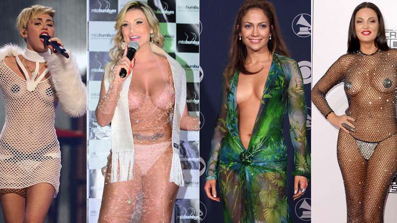 mulher com roupa transparente