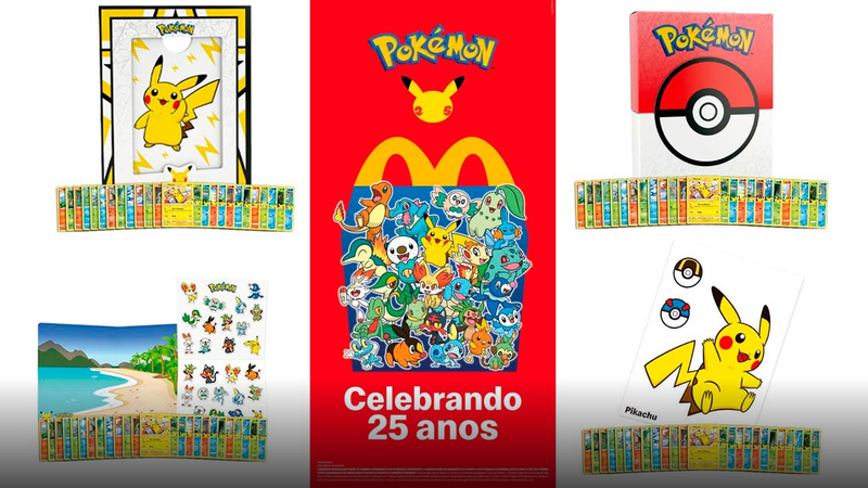 Cartas Pokémon Trading Card McDonald's Edição Especial de 25 anos de Pokémon