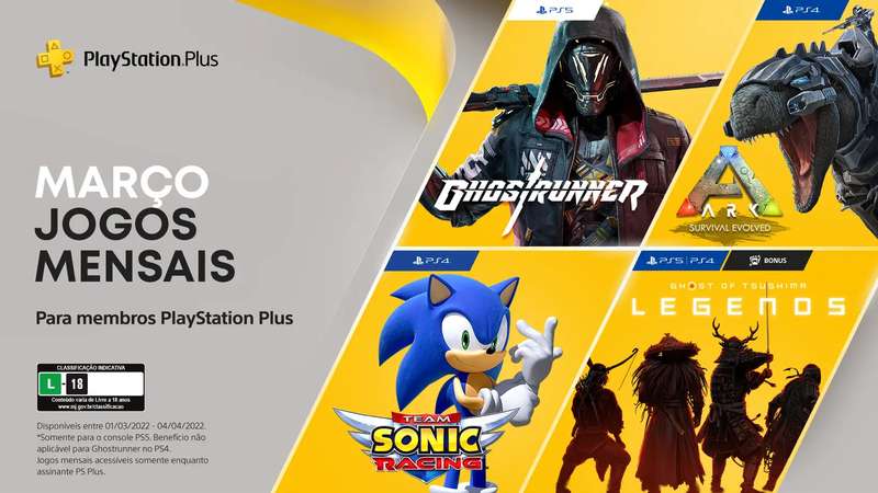 PS Plus divulga a lista de jogos grátis de outubro