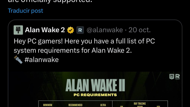 Alan Wake 2 System Requirements – Minimum, recommended & ultra PC