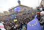 1&ordm; de dezembro - Manifestantes protestam em Kiev, na Ucr&acirc;nia
