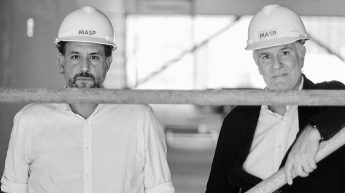 Martin e Heitor na obra: um legado para São Paulo  Foto: Loiro Cunha / Velvet