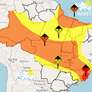 Há alertas de 'Grande Perigo' [vermelho], 'Perigo Potencial' [amarelo] e 'Perigo' [laranja] em diversas áreas pelo Brasil. Alertas seguem até domingo, 24 Foto: Reprodução/Inmet
