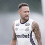 Robinho Jr. e Neymar durante treino no Santos Foto: Raul Baretta/Santos FC