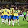 Jogadores da Seleção Brasileira em partida contra a Croácia Foto: Julio Aguilar/Getty Images
