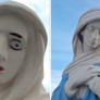 Imagens cristãs que tinham os rostos sem contornos impactaram ao aparecerem "restauradas" Foto: Reprodução/MGTV