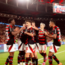elenco do Flamengo comemorando Foto: Adriano Fontes/Flamengo / Gávea News
