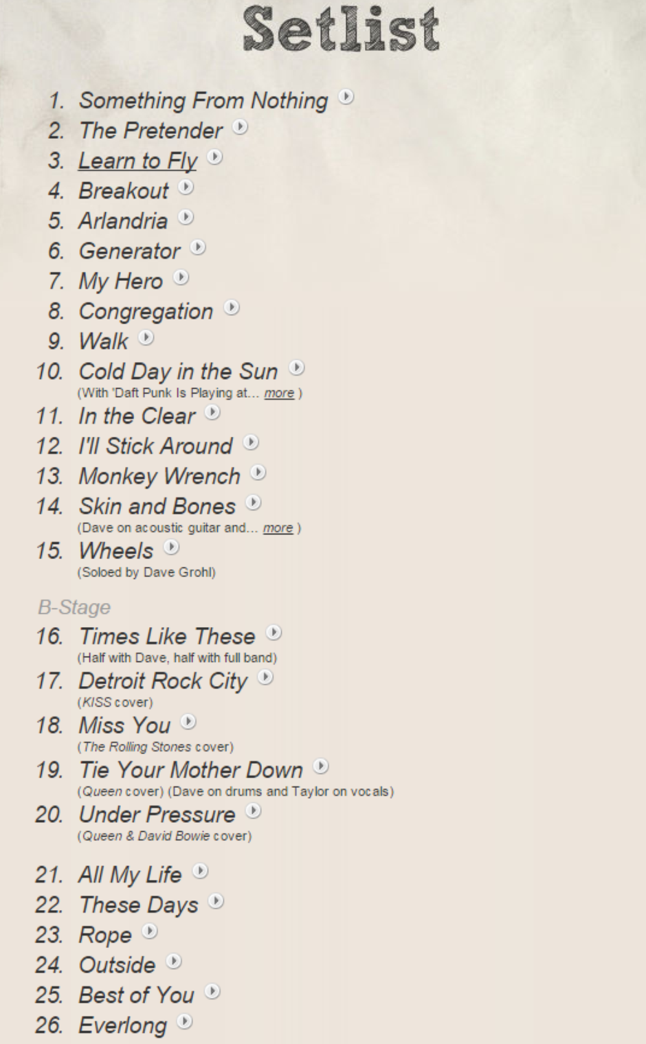 Foo Fighters Brasil on X: Esse foi o setlist do show no