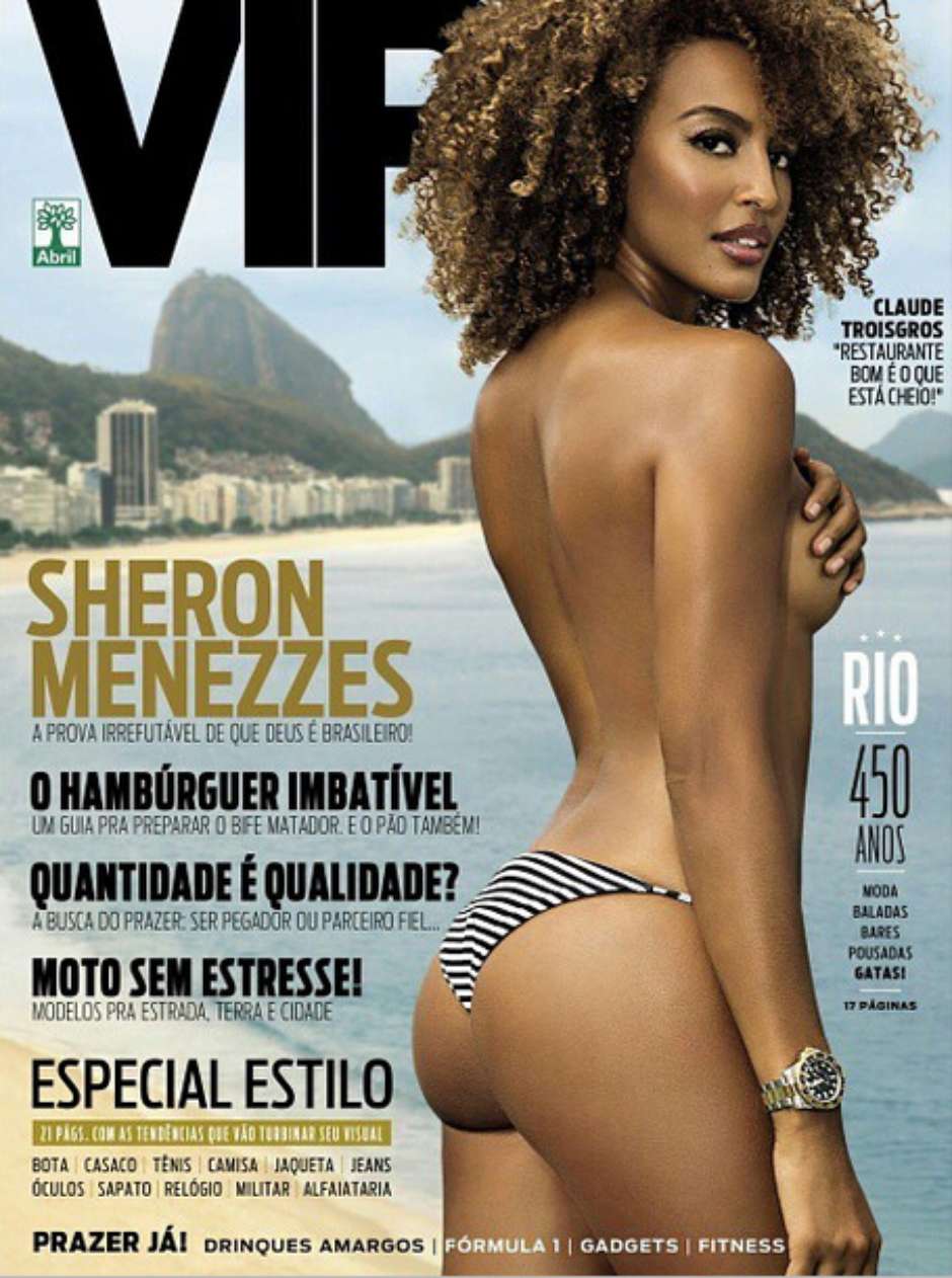 Sheron Menezzes posa de topless para capa de revista