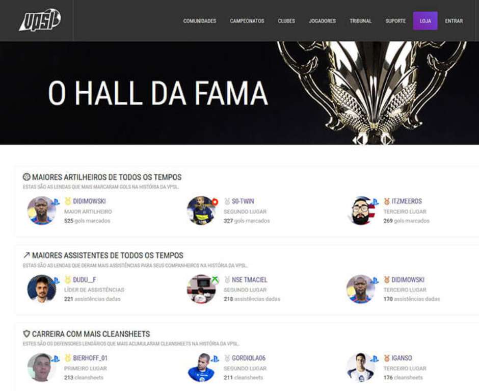 Comunidade virtual para amantes do futebol