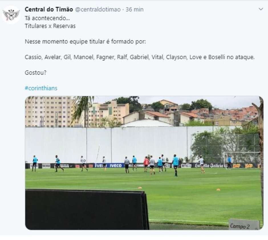 Convidado divulga escalação do Corinthians contra o Athletico Paranaense