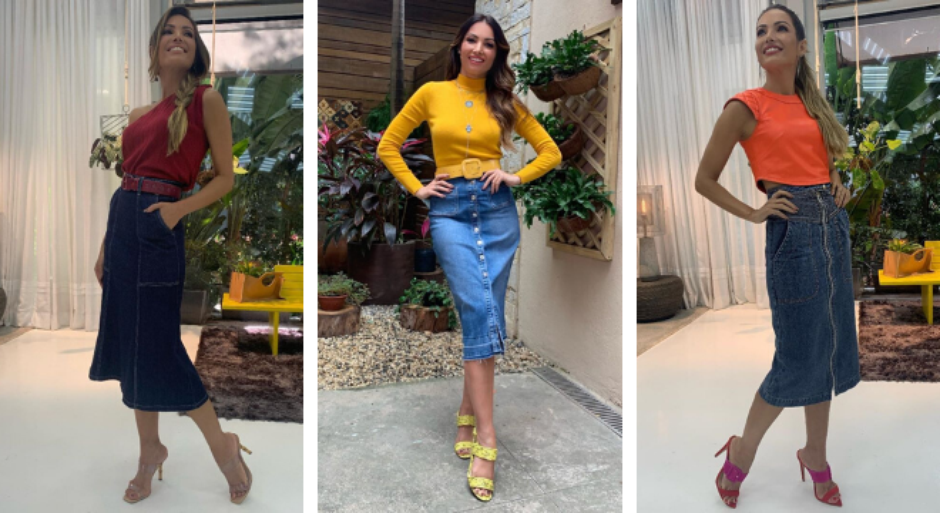 blusas para vestir com saia jeans