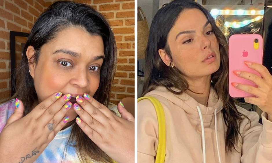 Tie Dye Chega As Unhas De Preta Gil E Isis Valverde Fundo vermelho e branco em forma de cora. tie dye chega as unhas de preta gil e