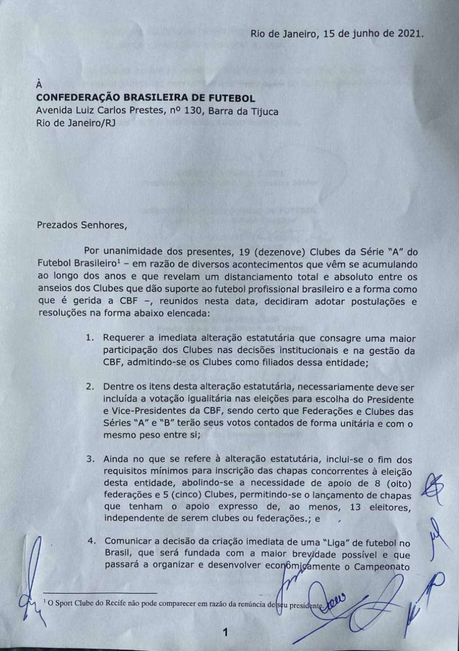 Qual a importância da criação de uma liga de clubes para o futebol  brasileiro?