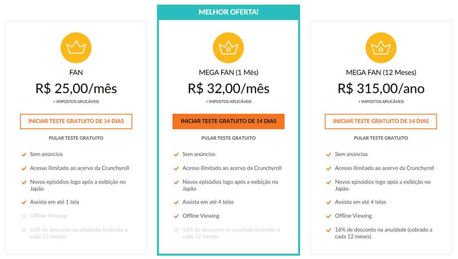 Crunchyroll - Cartão Pré-pago Assinatura Premium 3 Meses