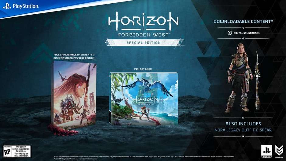 Versão em mídia física de Gran Turismo 7 e Horizon Forbidden West no PS4  contará com