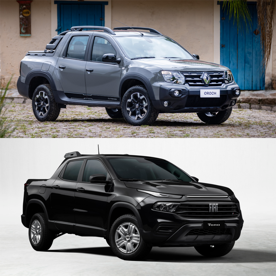 Info - Comparação Carros - Fiat Toro VS Renault Oroch - Imagem