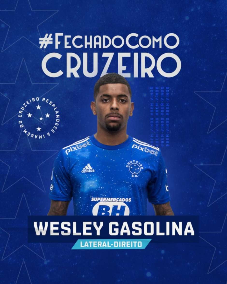 Com vídeo bem-humorado, Cruzeiro anuncia lateral Wesley Gasolina