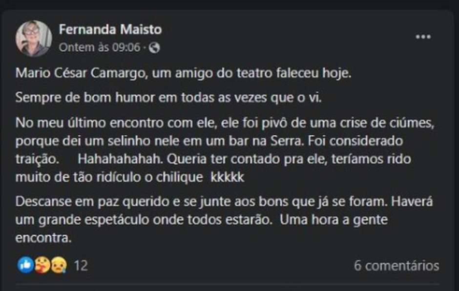 Ator de Chocolate com Pimenta, Mário César Camargo morre aos 75