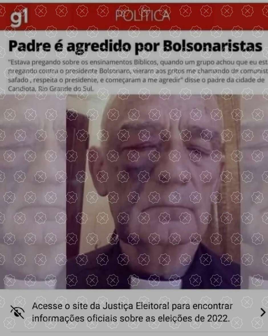 É falso que padre foi agredido por bolsonaristas no Rio Grande do Sul