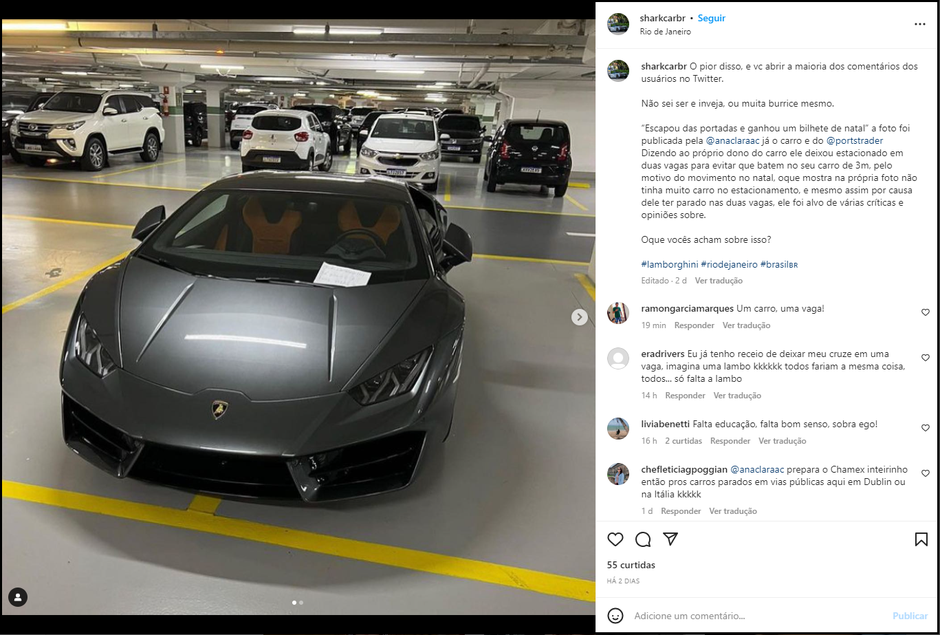 Dono do Lamborghini é exemplo de quem julga sucesso pelo carro