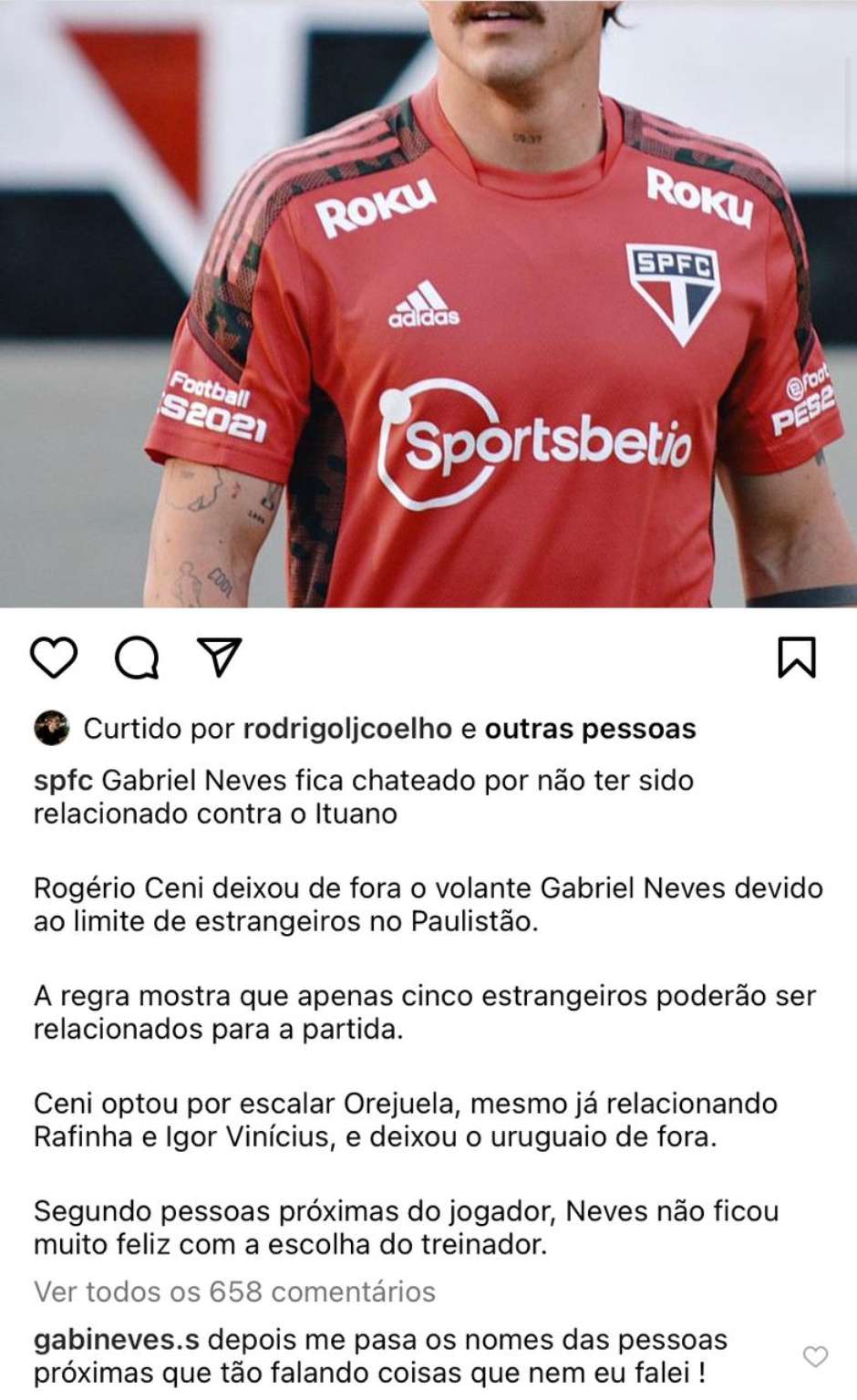 Gabriel Neves, do São Paulo, desabafa após críticas por ter