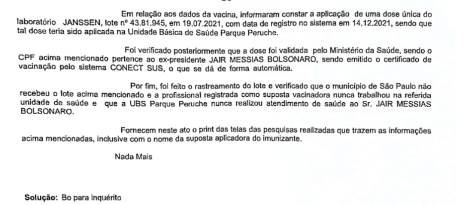 Certificado de vacina de Laura Bolsonaro foi feito em véspera de viagem,  diz PF