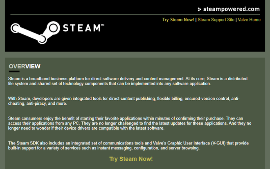 Máquina do Tempo  Como era o visual antigo do site da Steam - Canaltech