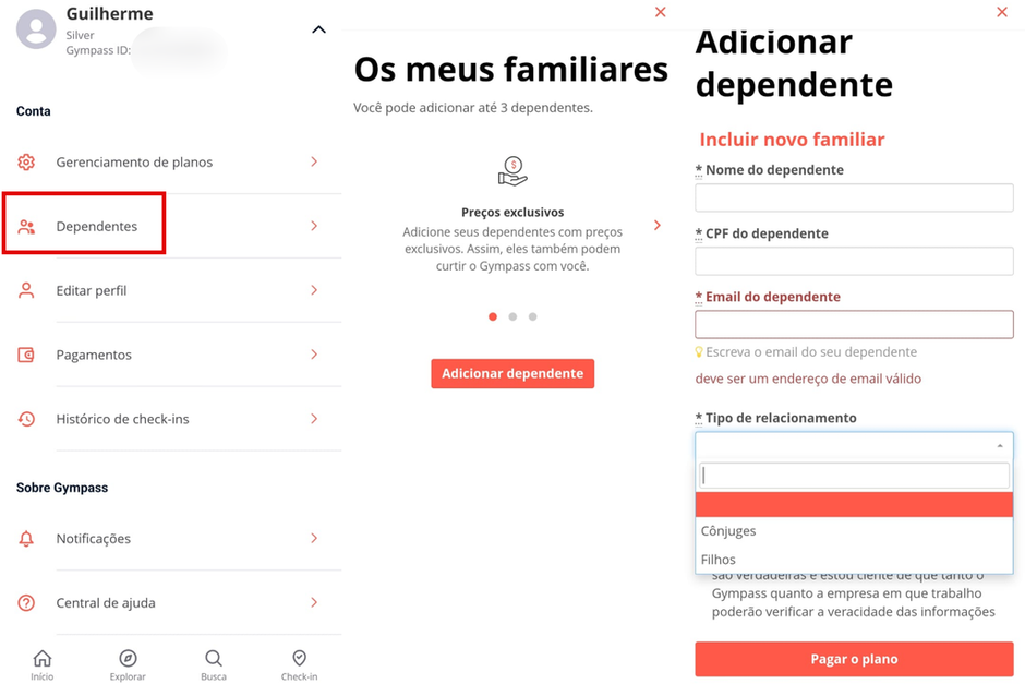 Como adicionar membros da família? – Gympass BR