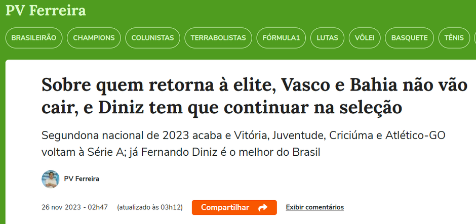 Ba-Vi no Brasileirão de 2024! Alguns profetizaram sobre a