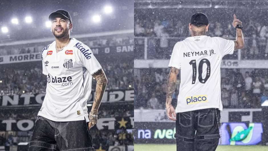 Neymar veste a camisa 10 do Santos e declara: 'Vivendo um sonho'