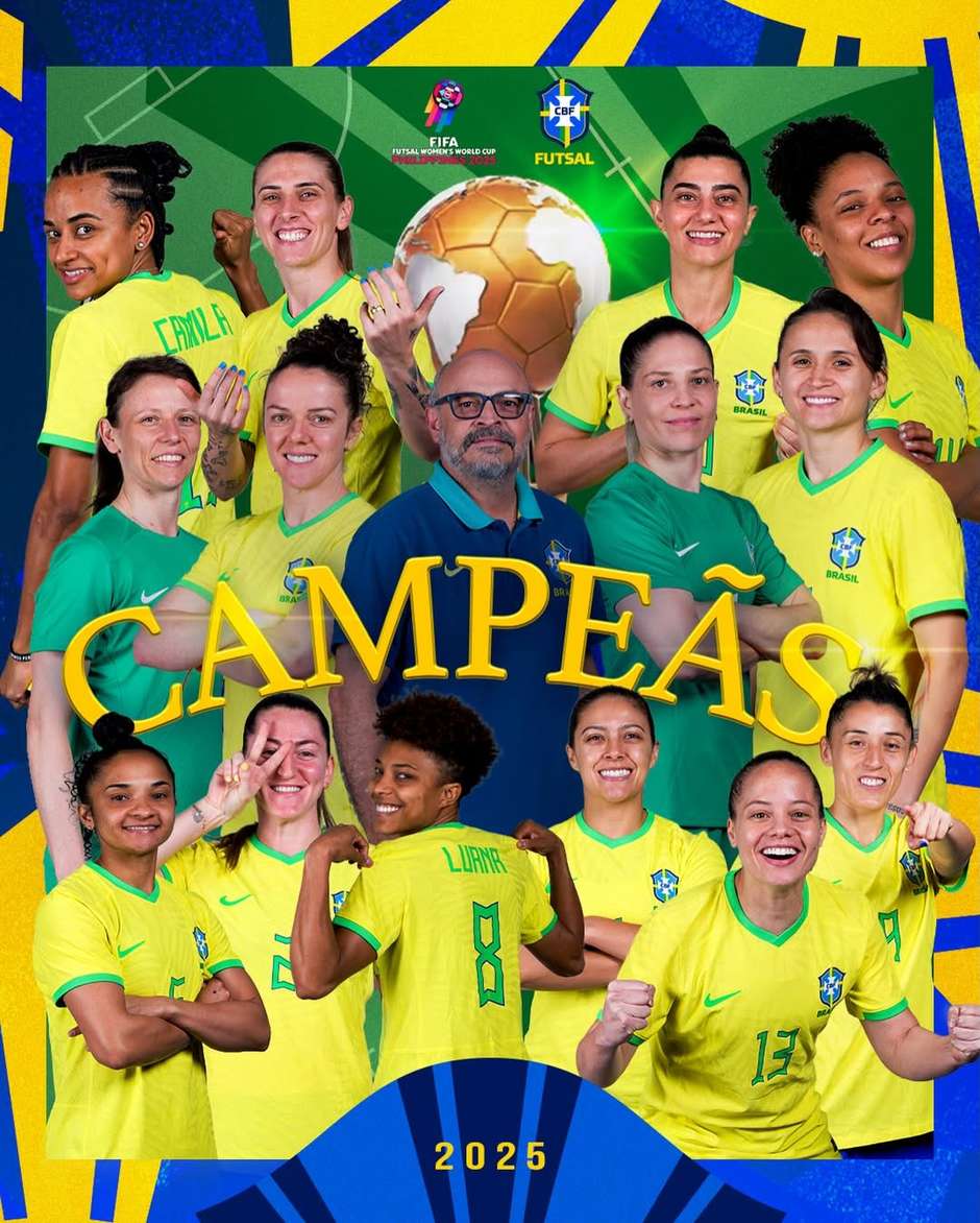 Brasil derrota Portugal e &eacute; campe&atilde;o do primeiro mundial de futsal feminino