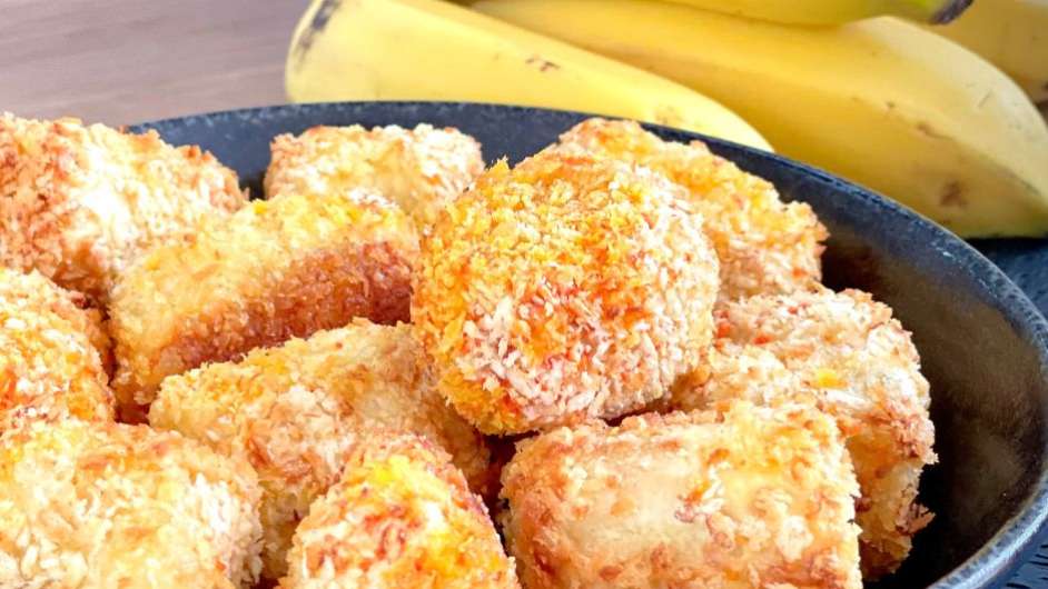 Banana à milaensa sem fritar, sem sujeira e com menos calorias.  Foto: Bake and Cake Gourmet