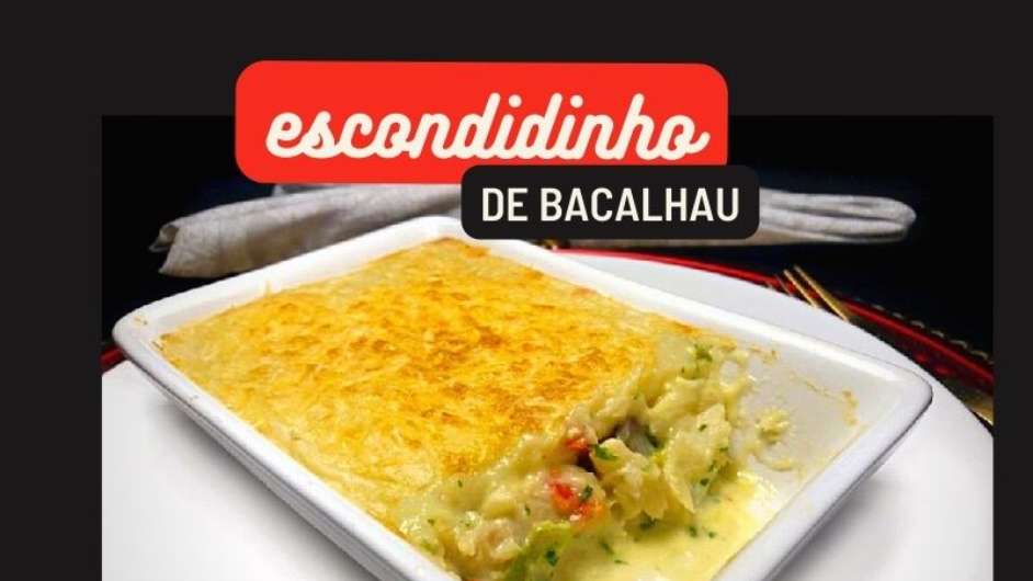 Escondidinho de bacalhau, com purê de batata, e o bacalhau desfiado, rende mais.  Foto: Bake and Cake Gourmet