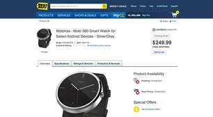 Loja online revela preço de US$ 249 do smartwatch Moto 360