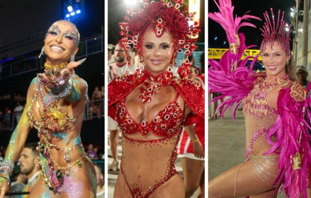 Famosas e grandes destaques dos ensaios técnicos na Sapucaí neste sábado