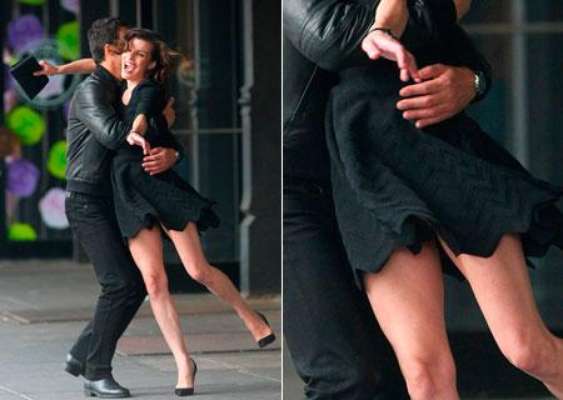 Milla Jovovich sufrió un descuido durante la grabación de un anuncio que dejó su trasero al aire.