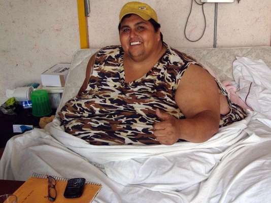 Manuel Uribe Garza, nombrado el hombre más obeso por el Guinness World Records, vive al lado de su madre en su domicilio de San Nicolás de los Garza, Nuevo León, México.