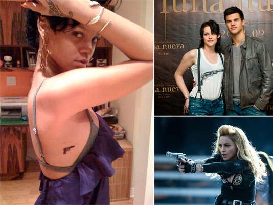 Algunas celebridades se han unido a la cultura gun. En tatuajes, atuendos o sobre el escenario han demostrado su gusto por las armas.