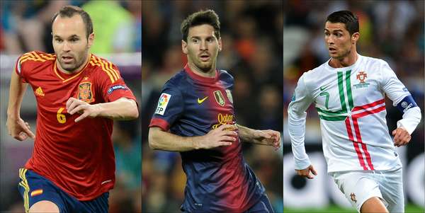 El argentino Lionel Messi, el portugués Cristiano Ronaldo y el español Andrés Iniesta son los finalistas para el Balón de Oro de la FIFA de 2012, cuyo ganador se conocerá el próximo 7 enero en Zurich, informó en Sao Paulo el máximo organismo del fútbol. (Con información de AP)