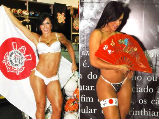 Com clima do Mundial de Clubes da Fifa, que será disputado neste mês no Japão, a modelo Fabiana Frota, mulher do ator Alexandre Frota, realizou um ensaio sensual para divulgar a linha de lingerie do Corinthians