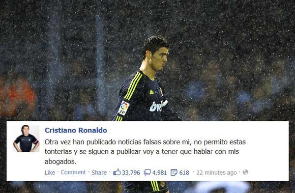 Cristiano Ronaldo parece haber tenido suficiente de las mentiras que piensa, se difunden a su alrededor, y ya planea hacer algo al respecto.